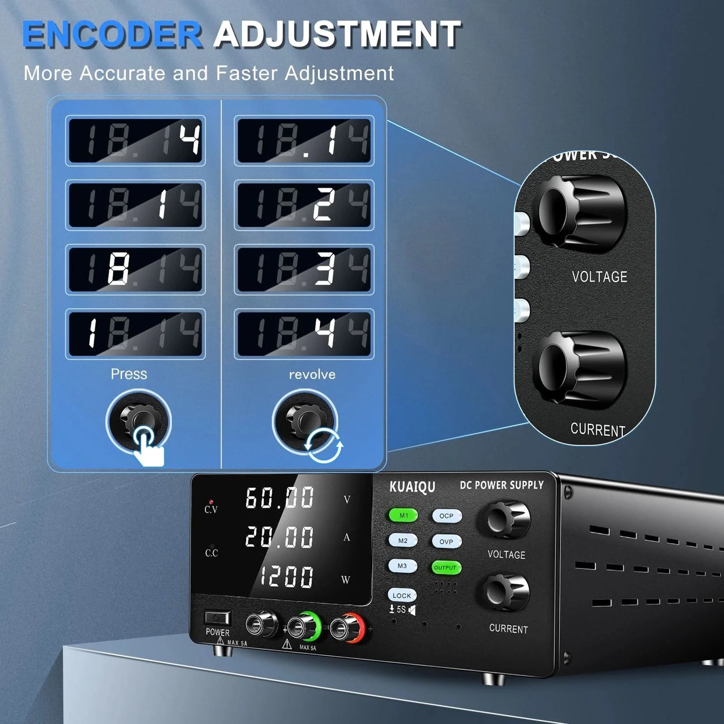 NICE-POWER 30V 10A Dual-Channel DC Lab Power Supply 60V 120V 240V Double Bench Power Source Positive & Negative Voltage Output