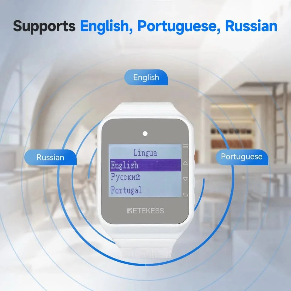 Retekess Wireless Calling System Restaurant Pager TD108 Waterproof Watch Receiver T117 Waiter Call Buttons For Hookah Cafe Bar