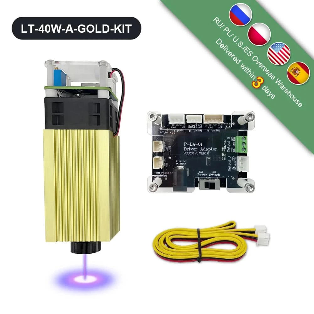 LASER TREE Laser Module 4W 5W 10W Optical Power with Air Assist Laser Head 450nm TTL Blue Light Engraver Cutting Wood DIY Tools