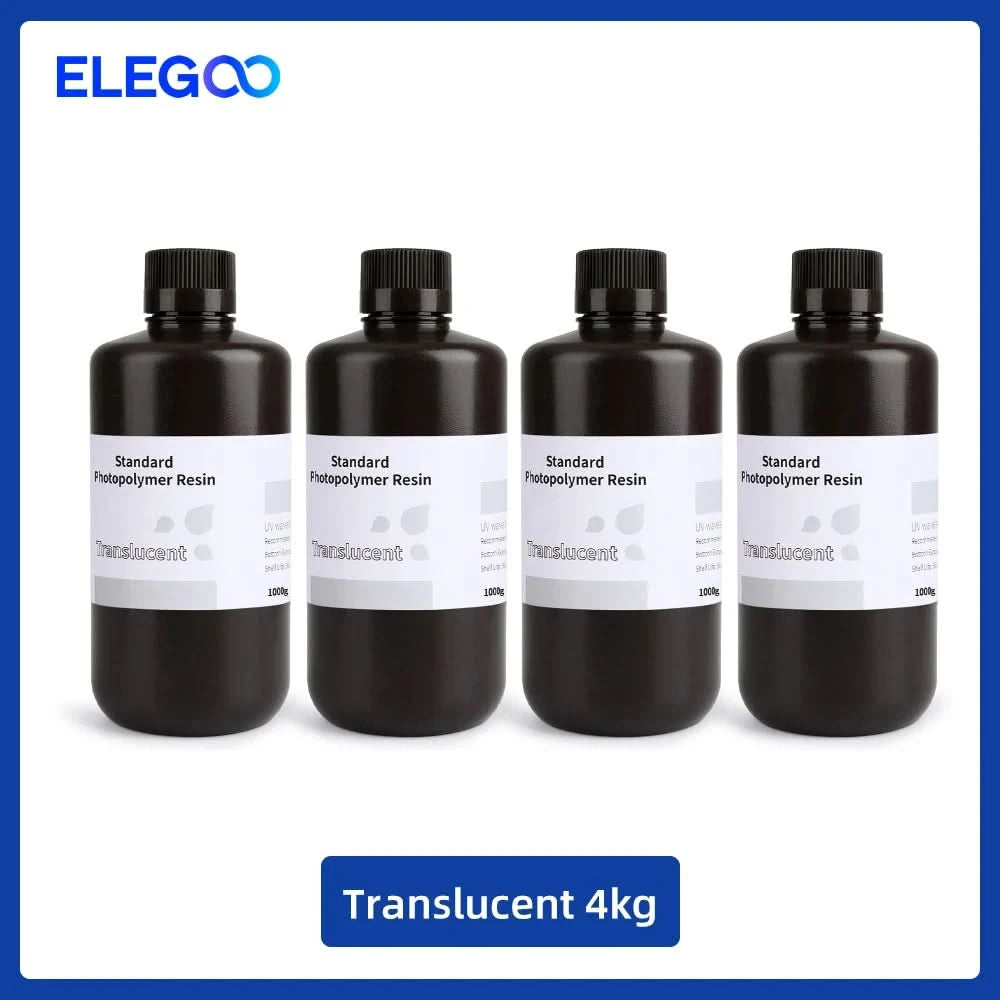 ELEGOO 3D Printer Resin LCD UV-Curing Resin 405nm Standard Photopolymer Resin for LCD 3D Printing 1000g Black Grey White Skin