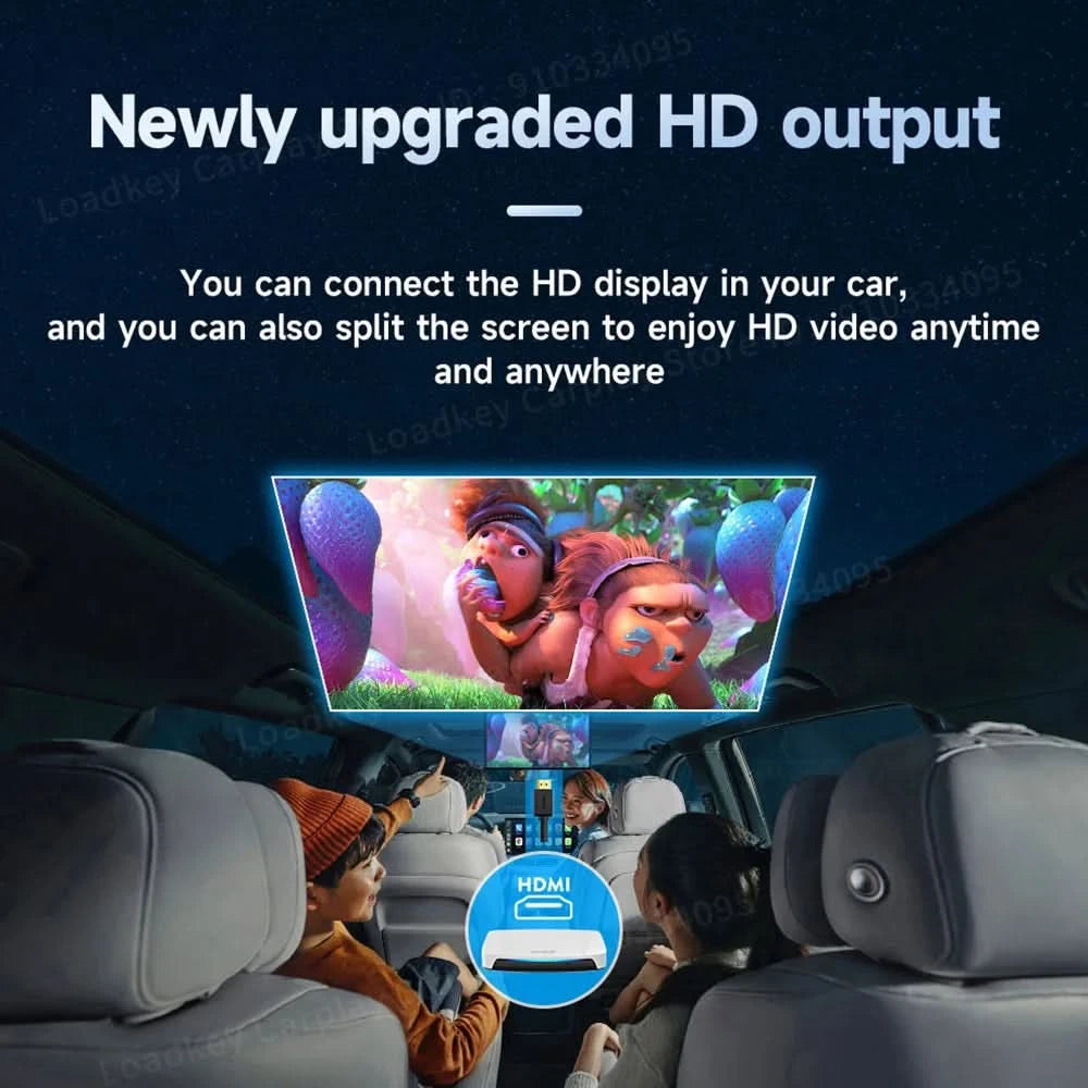 Carlinkit HDMI Output Car Tv Mate Carplay Qualcomm 6225 8-Core Android Auto Wireless Adapter Support Youtube Gps Split Screen