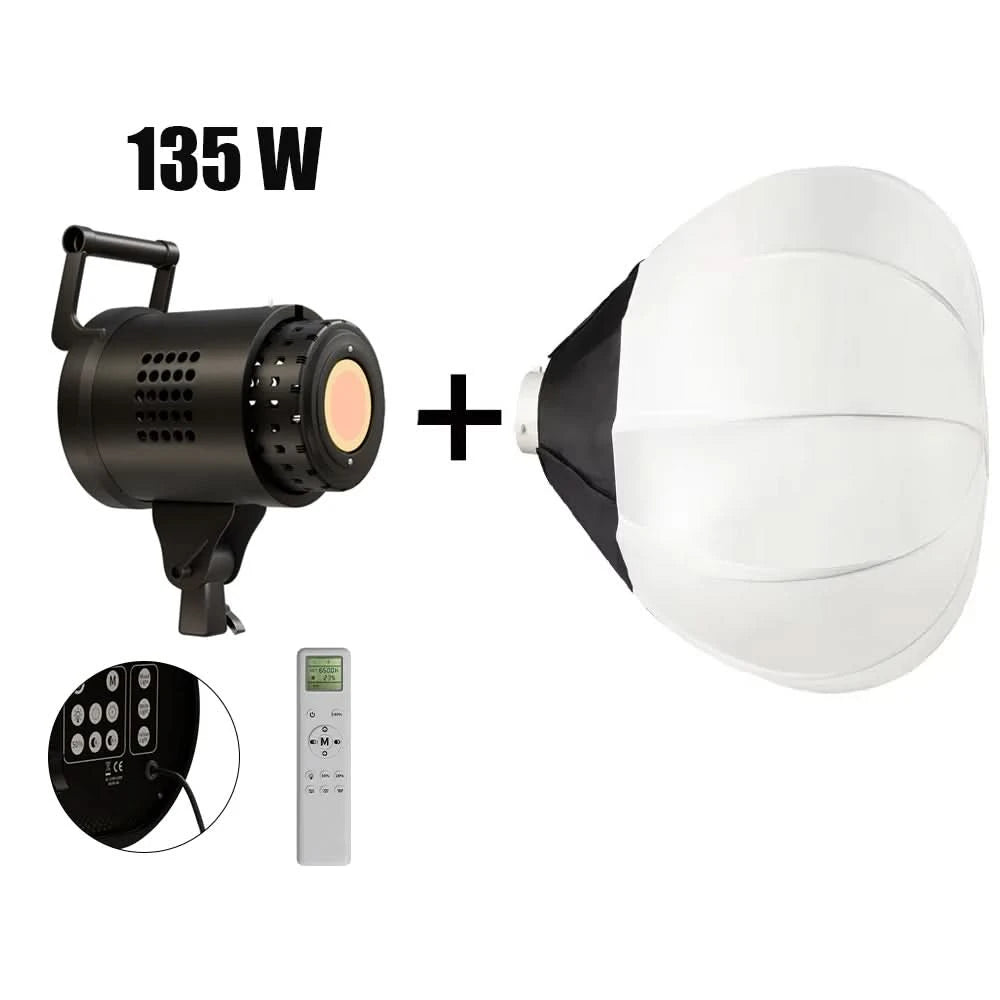 135W Fotografie-LED-COB-Videoleuchte, tageslichtbalancierte Sun Lamp für Porträt-, Blitz- und Studiozubehör, YouTube Live