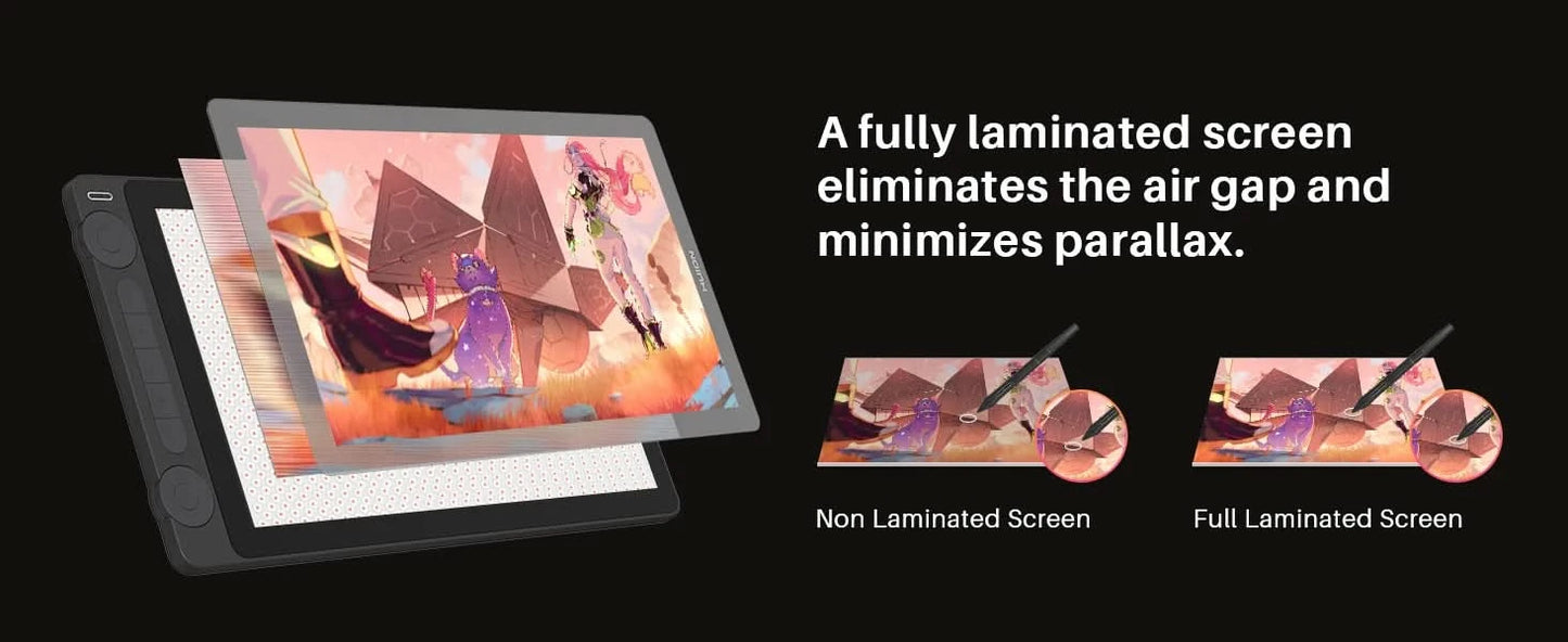 Huion Kamvas 13 Gen 3 Drawing Display 13.3" Art Tablet+Anti-sparkle Canvas Glass, 99% sRGB, PenTech 4.0 16384 Pen Pressure