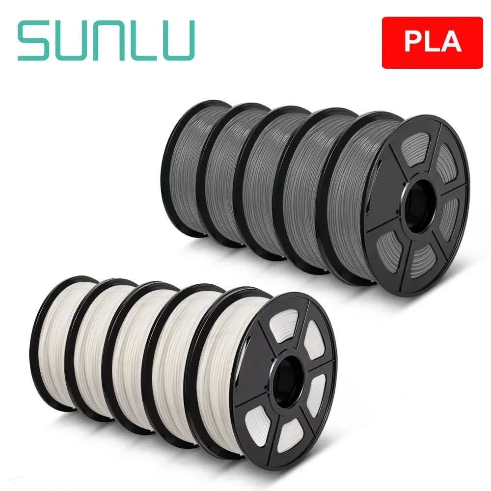 SUNLU 10KG 3D Filament PLA/PLA PLUS/PETG/Easy ABS Filamnet 1.75mm 10Roll 1KG Neatly Wound 3D Printer Filament for 3D Printer