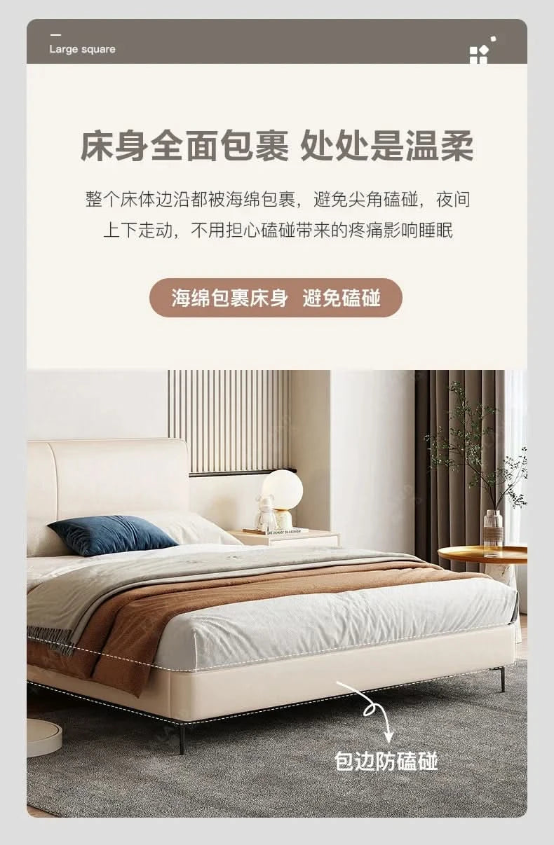 Hotel Modern Bed French Luxury High Quality Leather Fashionable Beds Confortable Solid Wood Bed Letti A Castello Home Furniture