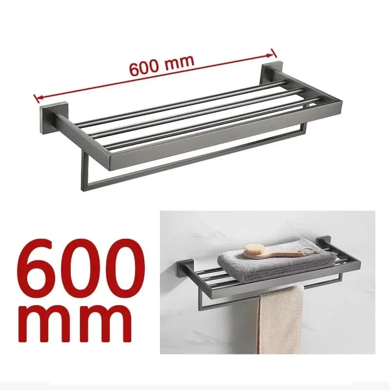 Gunmetal Stainless Steel Bathroom Accessorie Hardware Towel Rack,Toilet Paper Holder, Robe Hook, Towel Bar