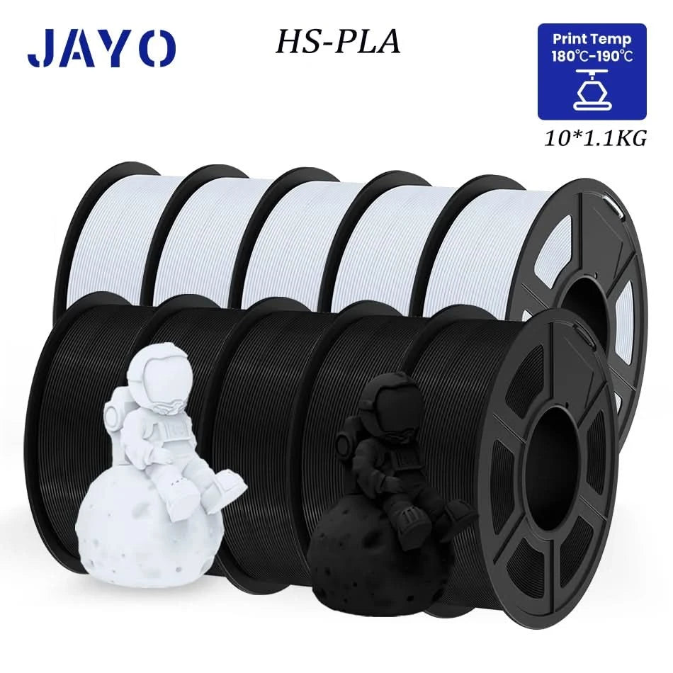 JAYO PLA / ABS / PETG / Silk / ASA /TPU /PLA+ Filament 10 Rolls 3D Printer Filament 1.75MM 0.65/1/1.1KG Neatly Wound 3D Filament