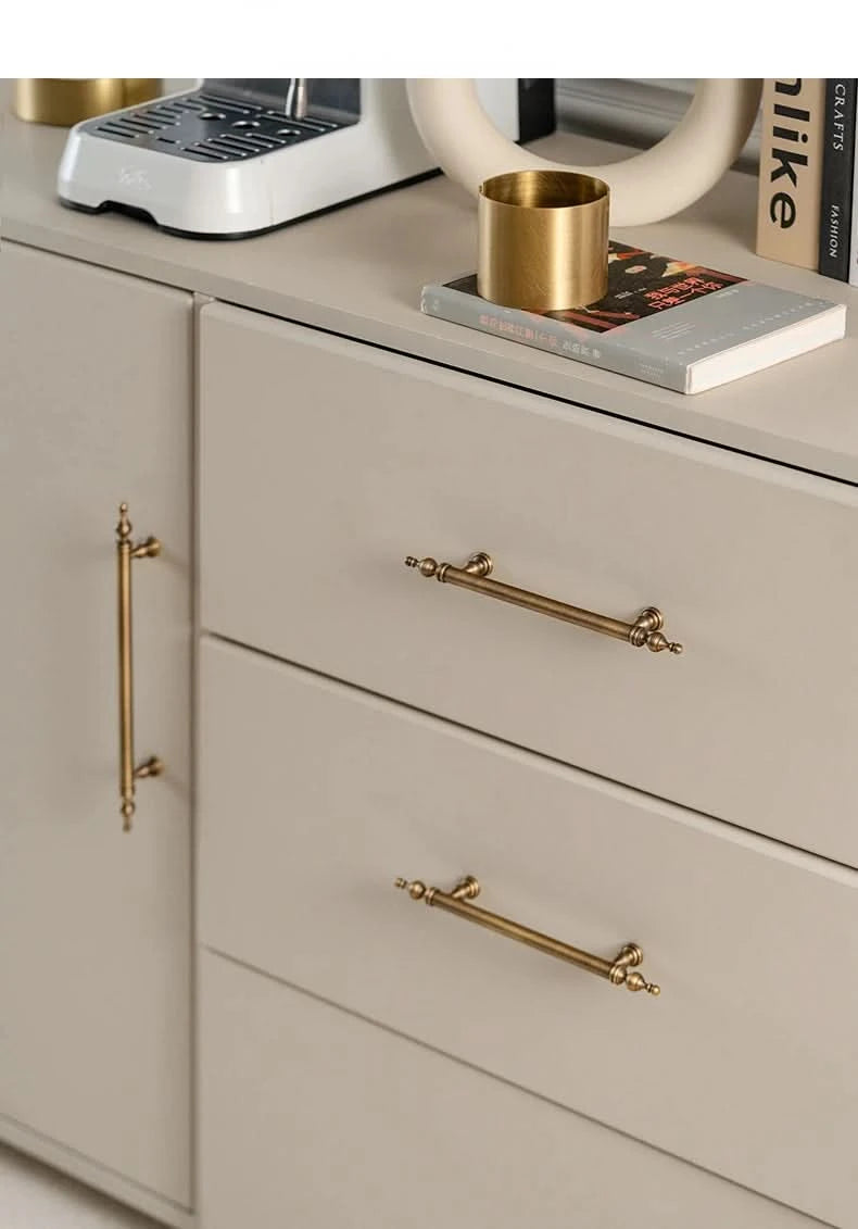 Tinyhob Massiver antiker Bronzezug Messing Schrankknöpfe T-Stange Möbel Kleiderschrank Geräte Griff Langer Zug Schubladengriff