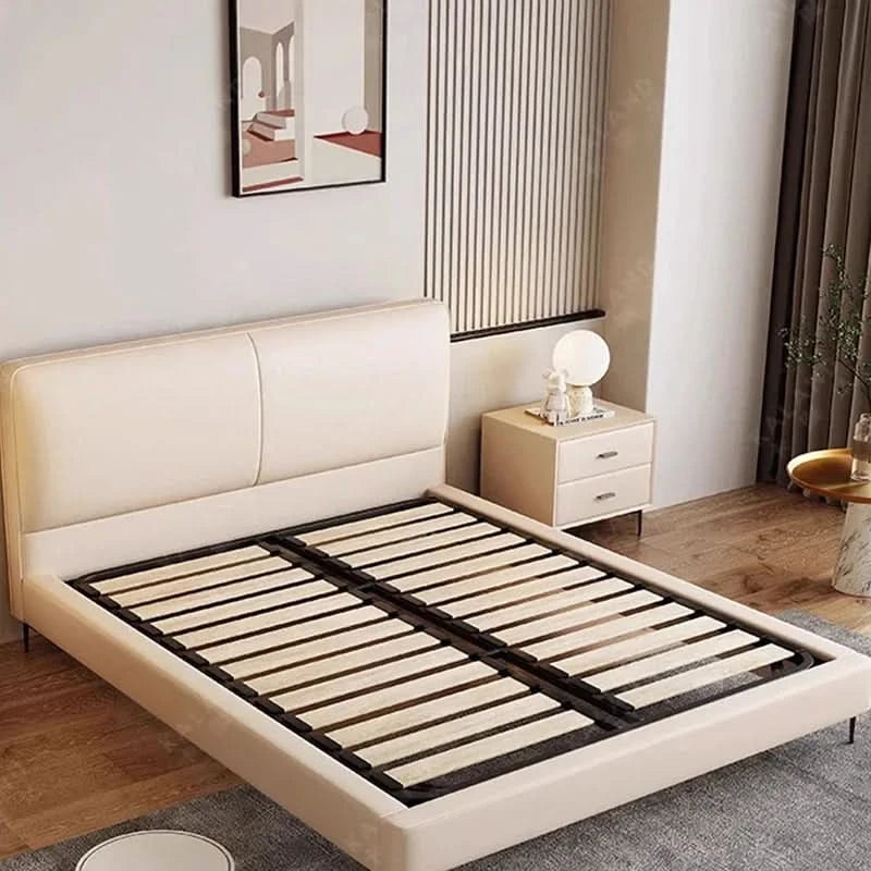 Hotel Modern Bed French Luxury High Quality Leather Fashionable Beds Confortable Solid Wood Bed Letti A Castello Home Furniture