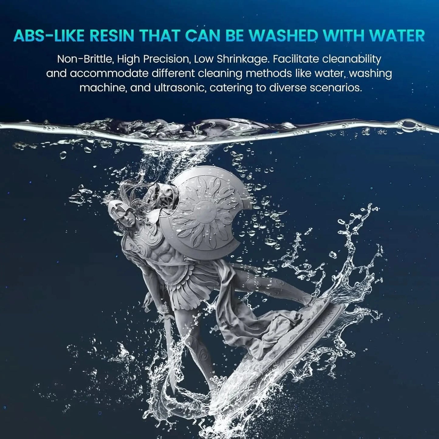 SUNLU 2KG Water Washable / Water Washable ABS Resin Resin 1000G/Bottle 405nm Rapid UV-Curing Photopolymer Resin For LCD 3D Print