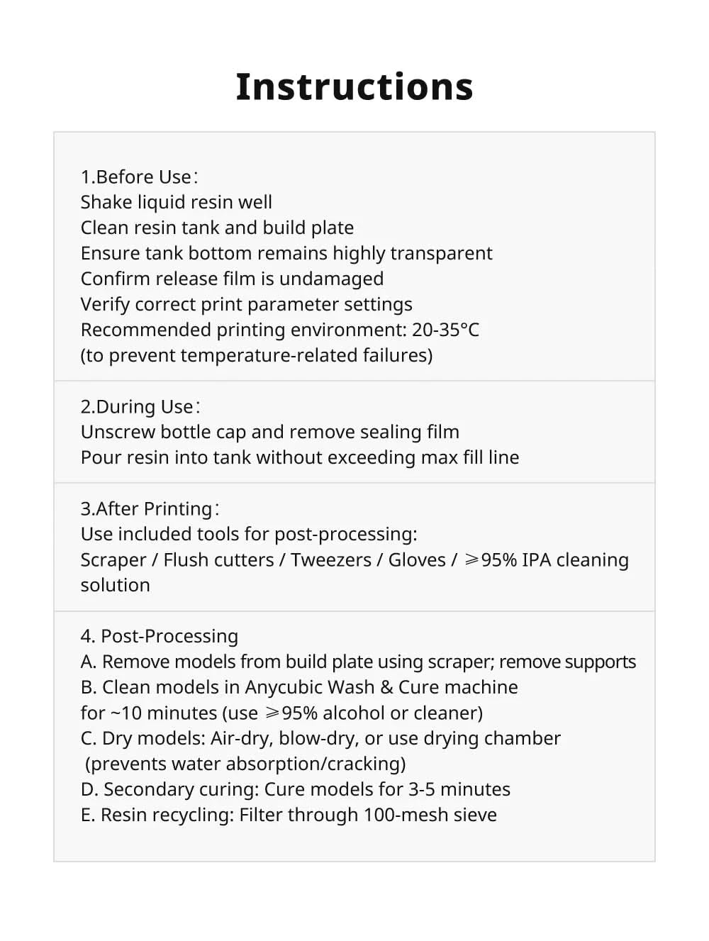 ANYCUBIC Like ABS Pro 2 405nm 3D Printer UV Resin For LCD SLA DLP Printers Quick Curing Liquid Bottle Resina For Photon Mono 2
