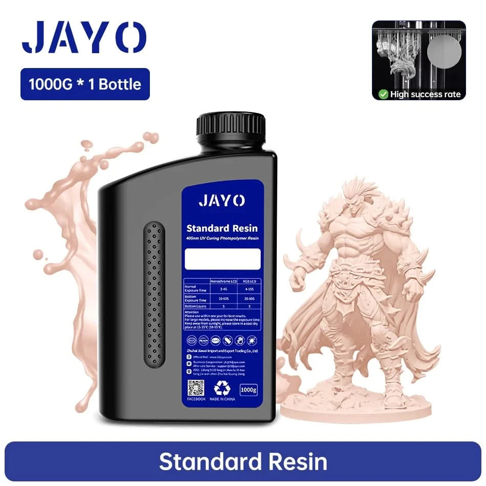 JAYO UV Resin ABS Like/Standard/Plant based/Nylon Like/Water-Wash 1KG 405nm Liquid Rapid UV Curing For LCD 3D Printing Material