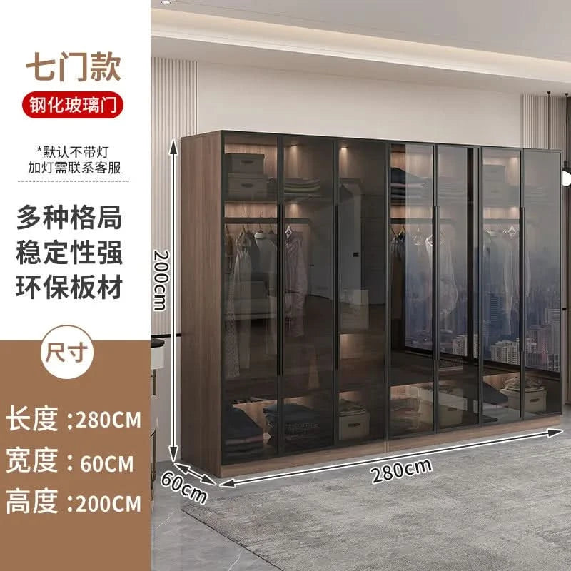 Glass light luxury corner cloakroom wardrobe Double clothes closet cabinets and wardrobes Cabinet dressing clothe home furniture