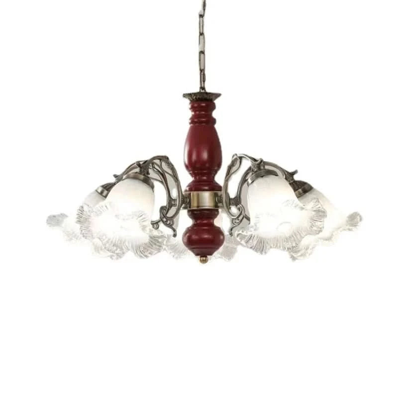 French living room bed dining  European medieval solid wood lamps American country vintage garden chandelier