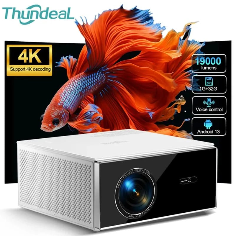 ThundeaL TDA7W Full HD 1080P Projector Android WiFi 32G Projetor 4K Video TDA7 Voice Control 3D Smart TV Home Theater Beamer