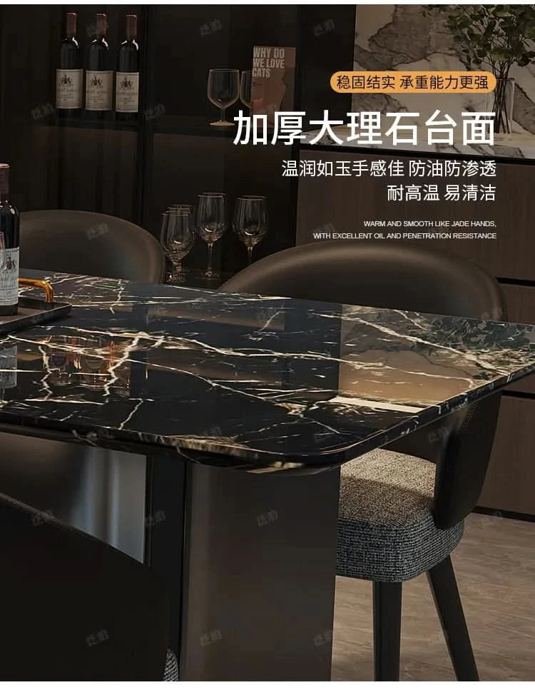 Marble Kitchen Dining Table Wall Lounge Designer Restaurant Modern Dining Table Luxury Study Mesas De Comedor Kitchen Furniture