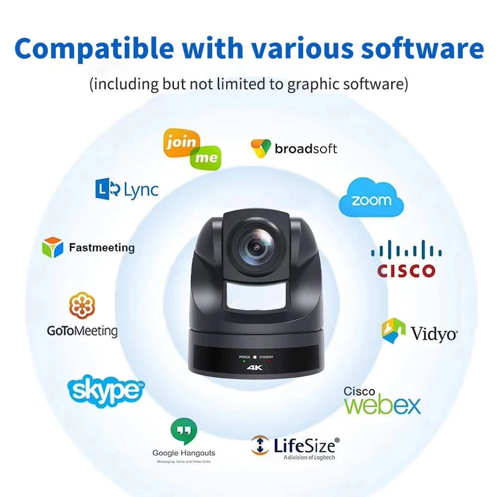 Runpu 4K30fps 20X Optical Zoom AI-Tracking Ptz NDI Camera HDMI LAN POE Live Streaming Broadcast Video Conference System Camera