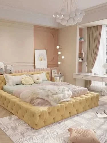 Queen Size Bed Frame European Designer Italian Girls Bed Frame Storage Wooden Cheap Muebles Para Dormitorio Nordic Furniture
