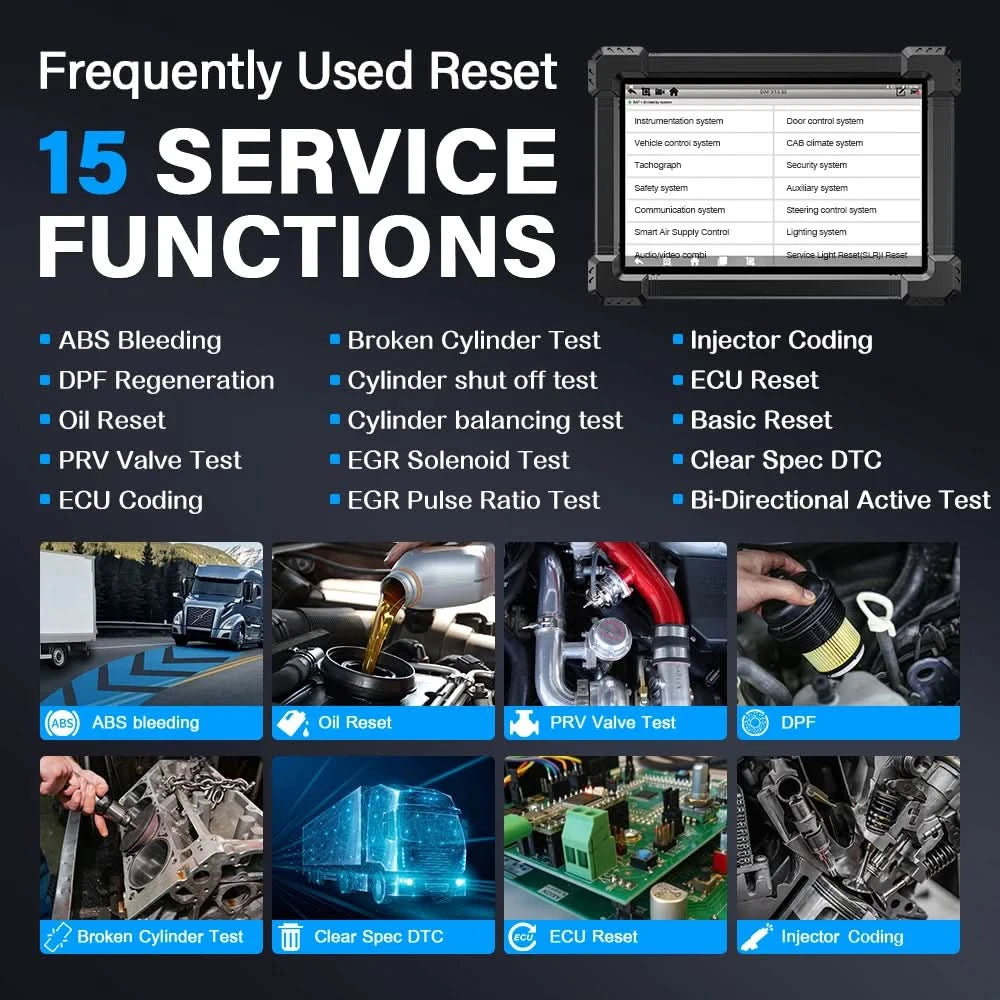 ANCEL X7HD Heavy Duty Truck Scanner  Full System Diagnostic Tool Bidirectional Diesel Scan Tool with 40+ Reset & DPF ECU Coding