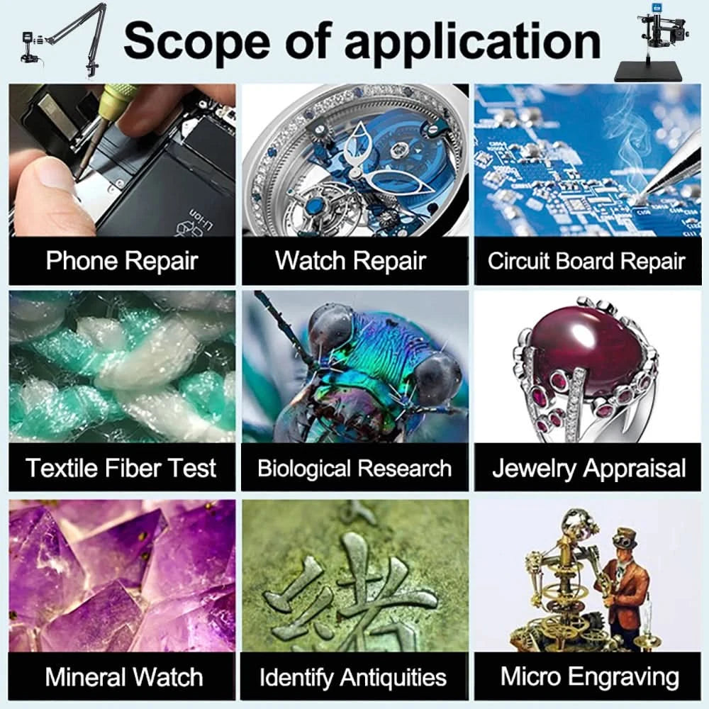 YIZHAN 4K Digital Microscope With Software, imx678 imx415 Sensor, 150X Electronic Microscope For Soldering, Reinforced Bracket