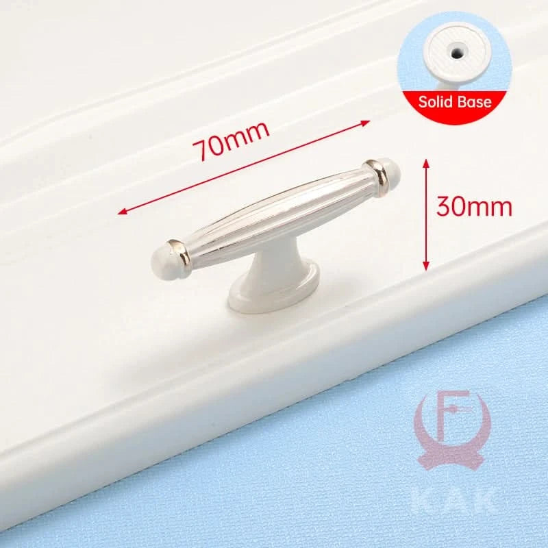 KAK Zinc Aolly Ivory White Cabinet Handles Kitchen Cupboard Door Pulls Drawer Knobs European Fashion Furniture Handle Hardware