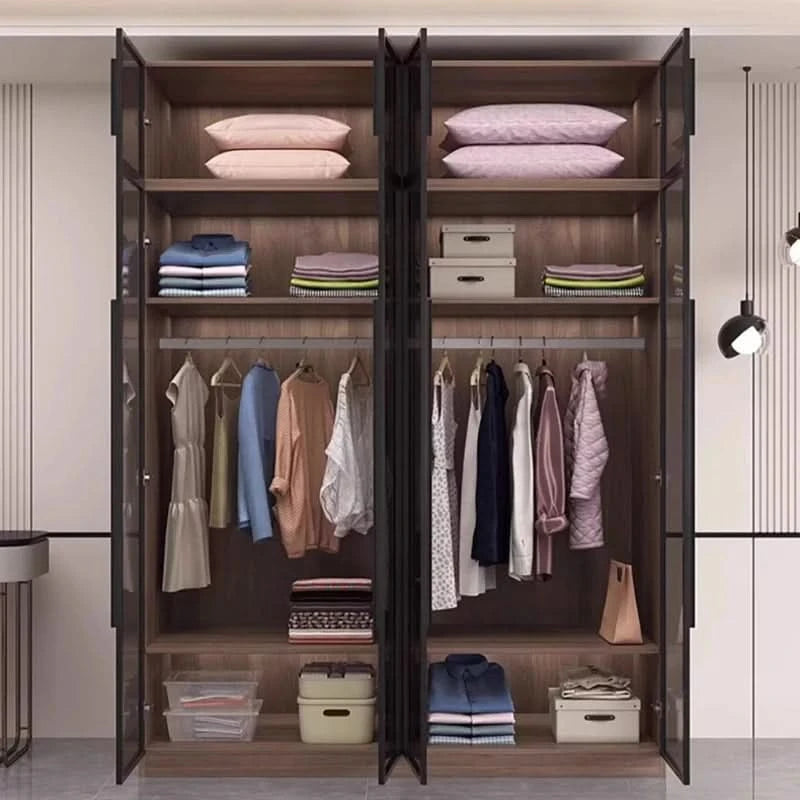 Glass light luxury corner cloakroom wardrobe Double clothes closet cabinets and wardrobes Cabinet dressing clothe home furniture