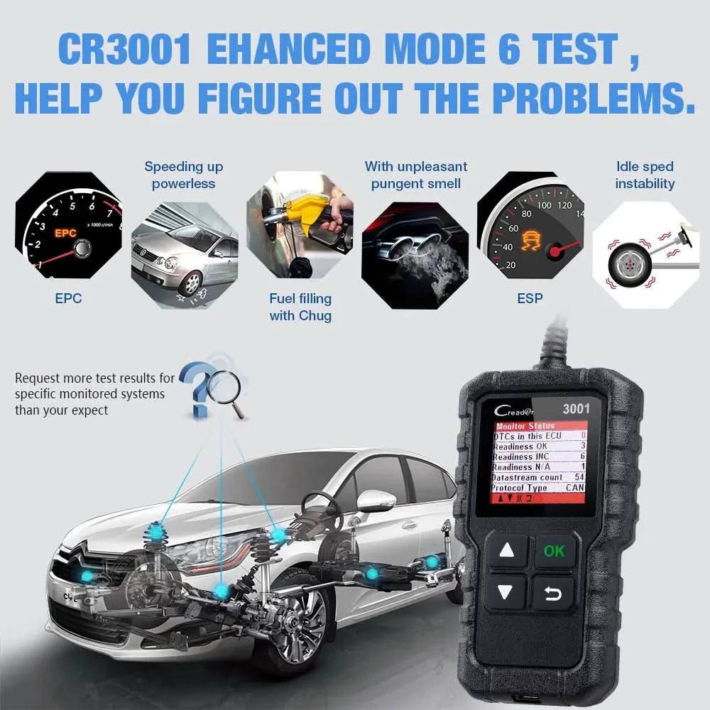 LAUNCH X431 CR3001 OBD2 Scanner Automotive Car Full OBD2 Diagnostic Tool Code Reader Scanner Free Update PK ELM 327