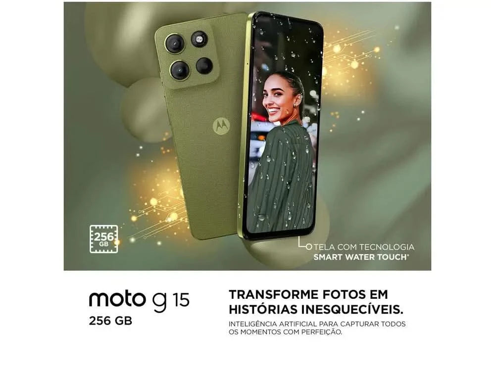Smartphone Motorola Moto G15 256GB Graphite 4G 12GB 6,7 "Camera. Double Selfie 8MP
