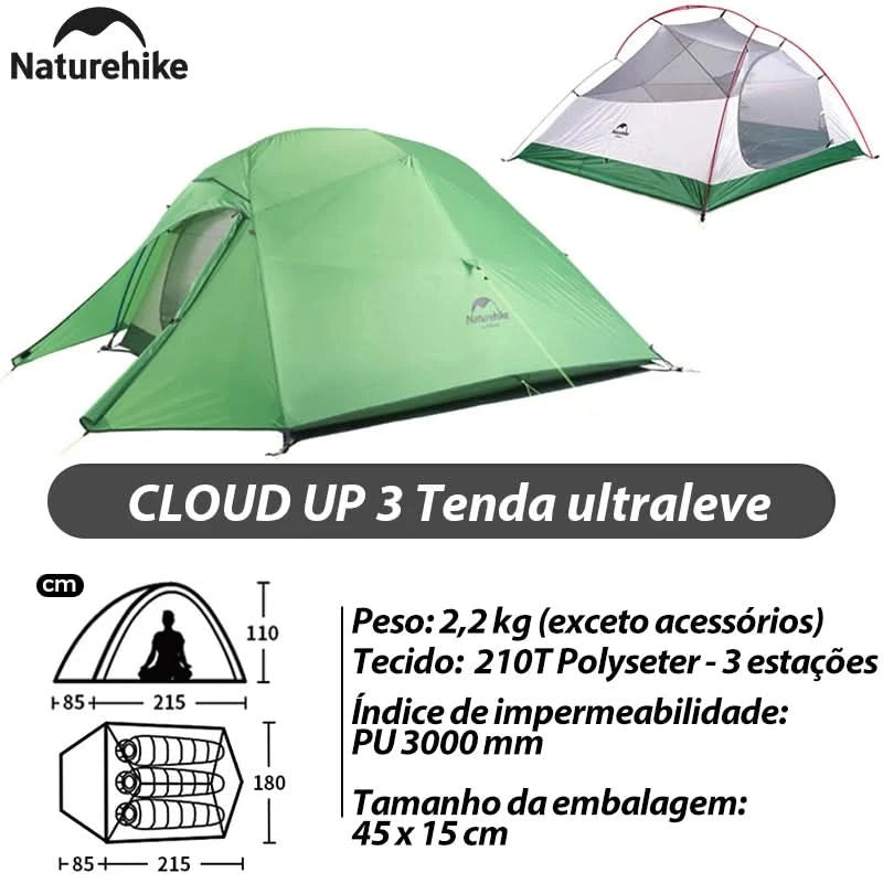 Naturehike Brazil Cloud Up 1-2-3P Camping Travel Backpack Outdoor Ultralight Waterproof Tent Camping Beach Tent