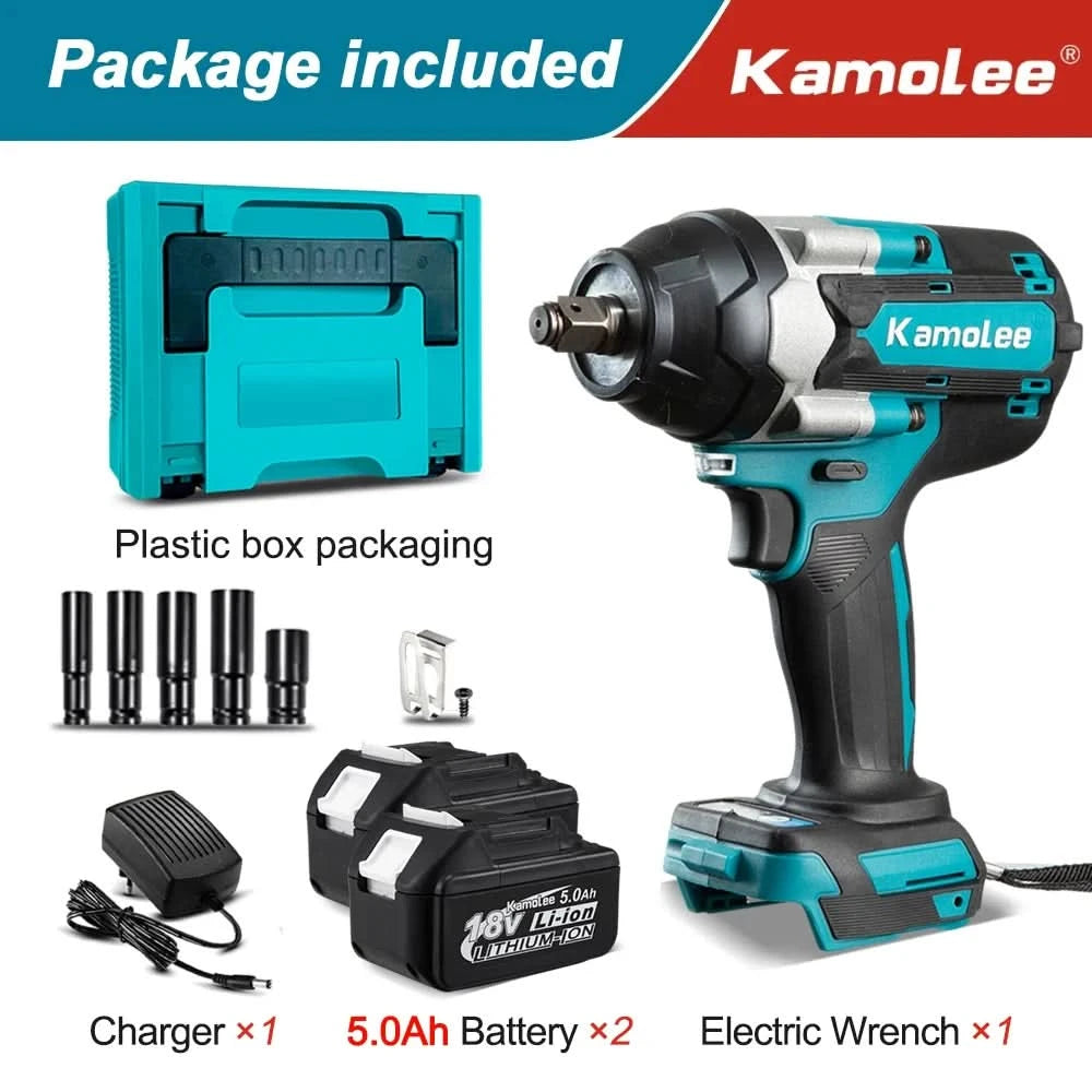 【1800N.m】Kamolee DTW700 Electric Impact Wrench 1800 N.m High Torque 1/2 Inch Automobile maintenance