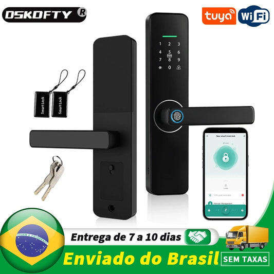Aus Brasilien Tuya WLAN digital elektronisches Türschloss App Fernentriegelung Fingerabdruck-Türschloss für Haus Wohnung