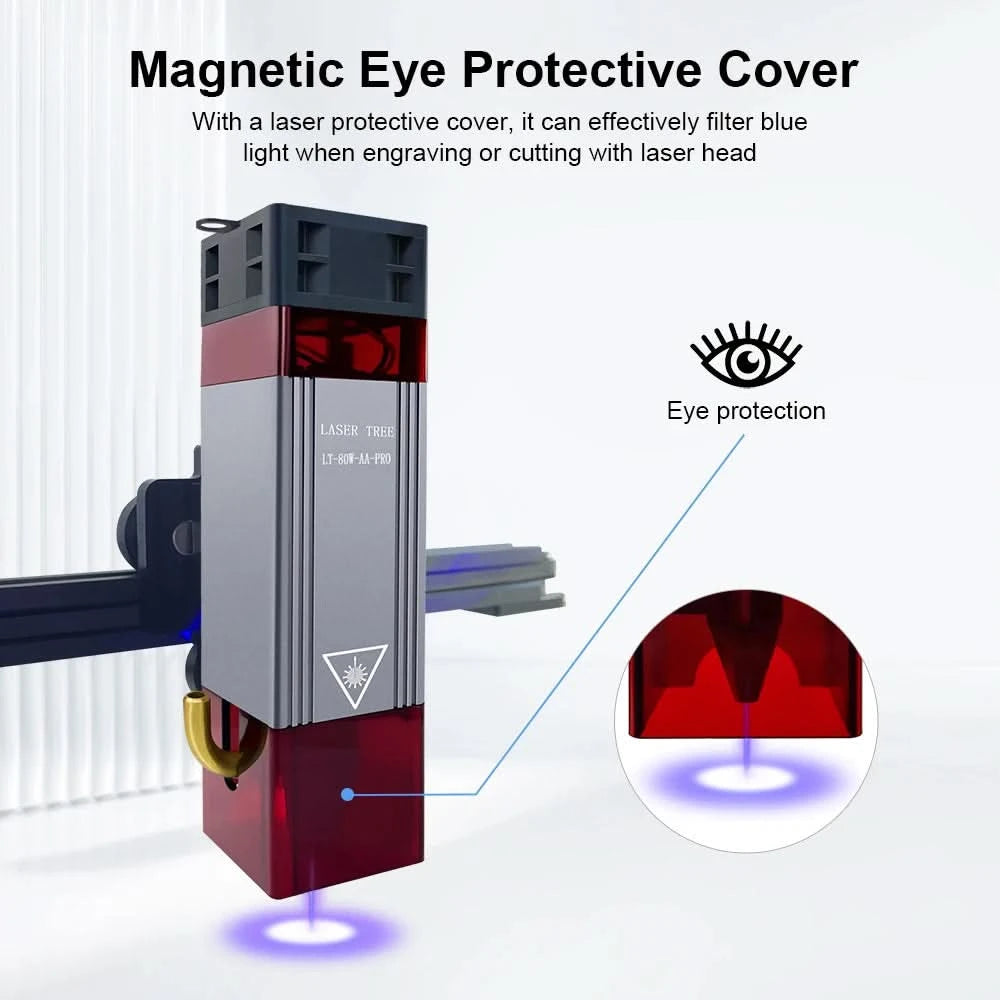 LASER TREE 5W Laser Module with Air Assist 10W High Power TTL Blue Light Laser Head for DIY CNC Laser Engraving Cutting Machine