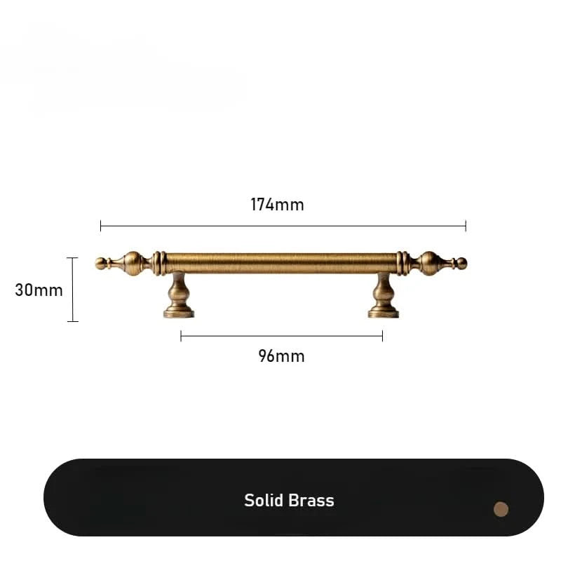 Tinyhob Massiver antiker Bronzezug Messing Schrankknöpfe T-Stange Möbel Kleiderschrank Geräte Griff Langer Zug Schubladengriff
