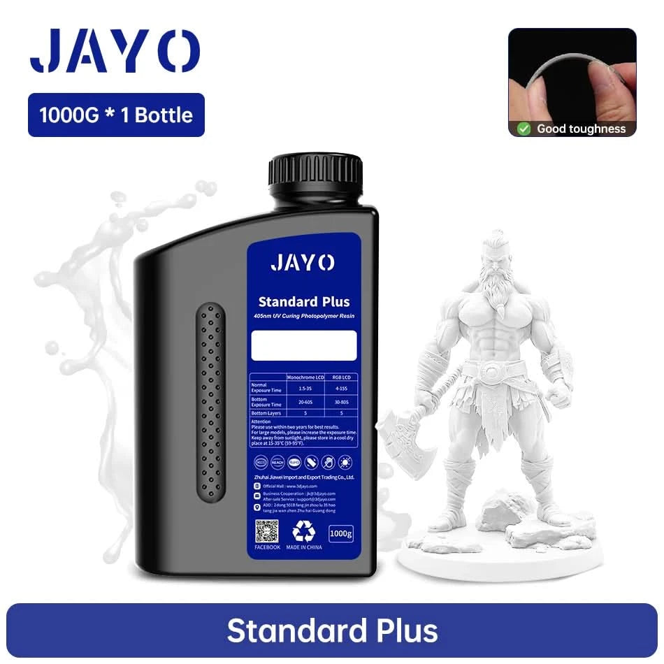 JAYO UV Resin ABS Like/Standard/Plant based/Nylon Like/Water-Wash 1KG 405nm Liquid Rapid UV Curing For LCD 3D Printing Material
