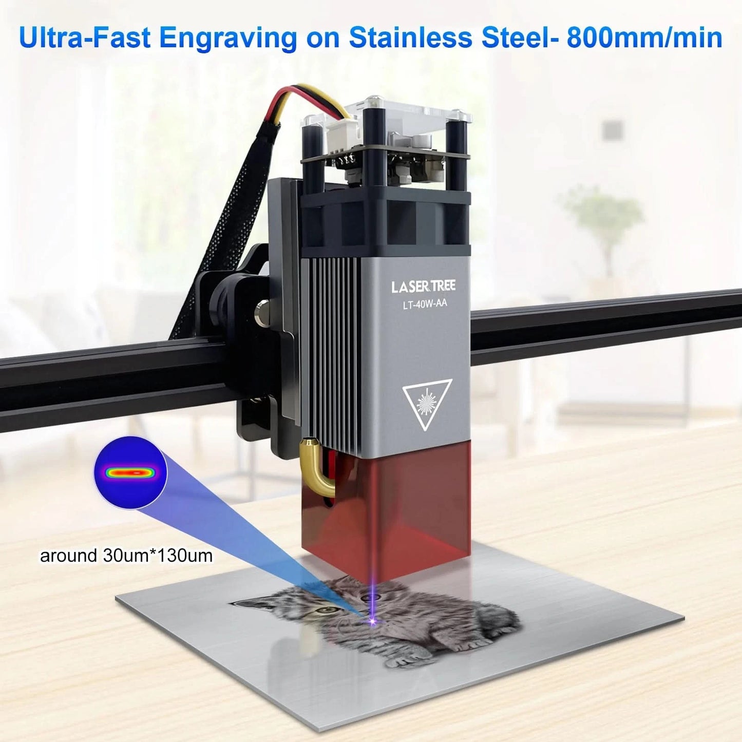LASER TREE 4W 5W Power Laser Module 450nm TTL Blue Light Laser Head for Laser Engraving Cutting Wood DIY Tools
