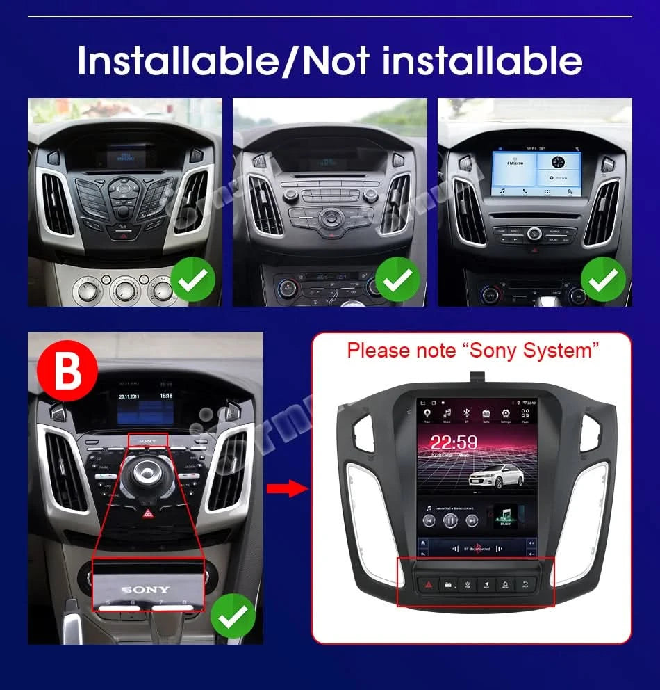 Srnubi 2 Din 9.7" Android 12 Carplay Car Radio for Ford Focus 3 Mk 3 2011 2012 - 2019 Multimedia Player 2Din GPS Auto Stereo DVD