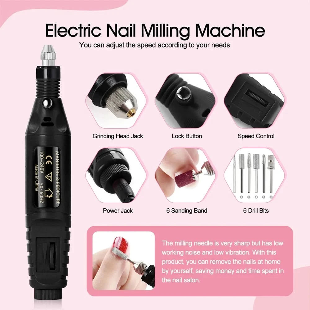 Strong Electric Nail Sander Nail Drill Machine Grinding Equipment Milling Cutter For Manicure Pedicure Polishing Tools