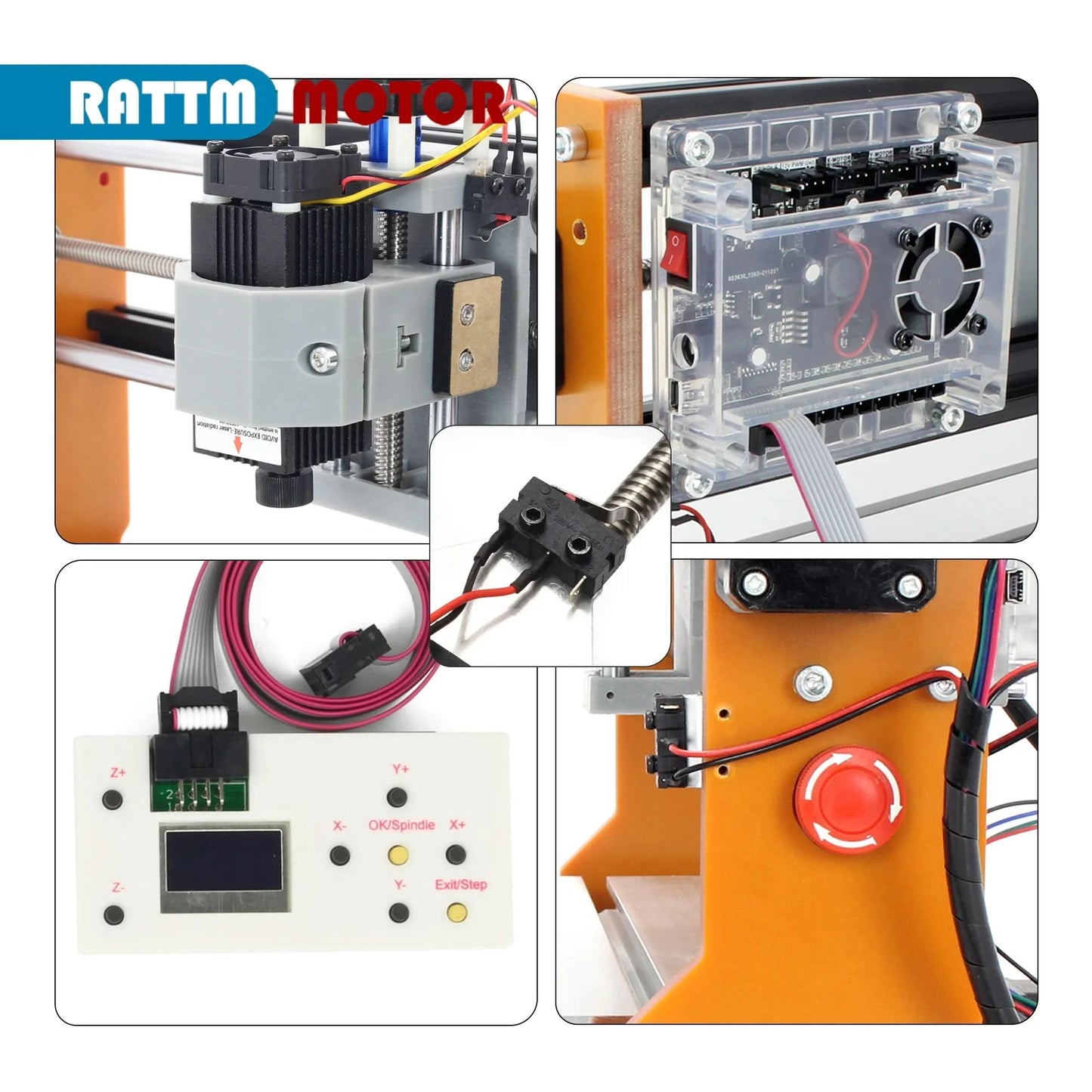 3018 Pro 3-Achsen-CNC-GRBL-Steuerung DIY Mini-Lasergravurfräsmaschine mit Not-Aus + Offline-Steuerung