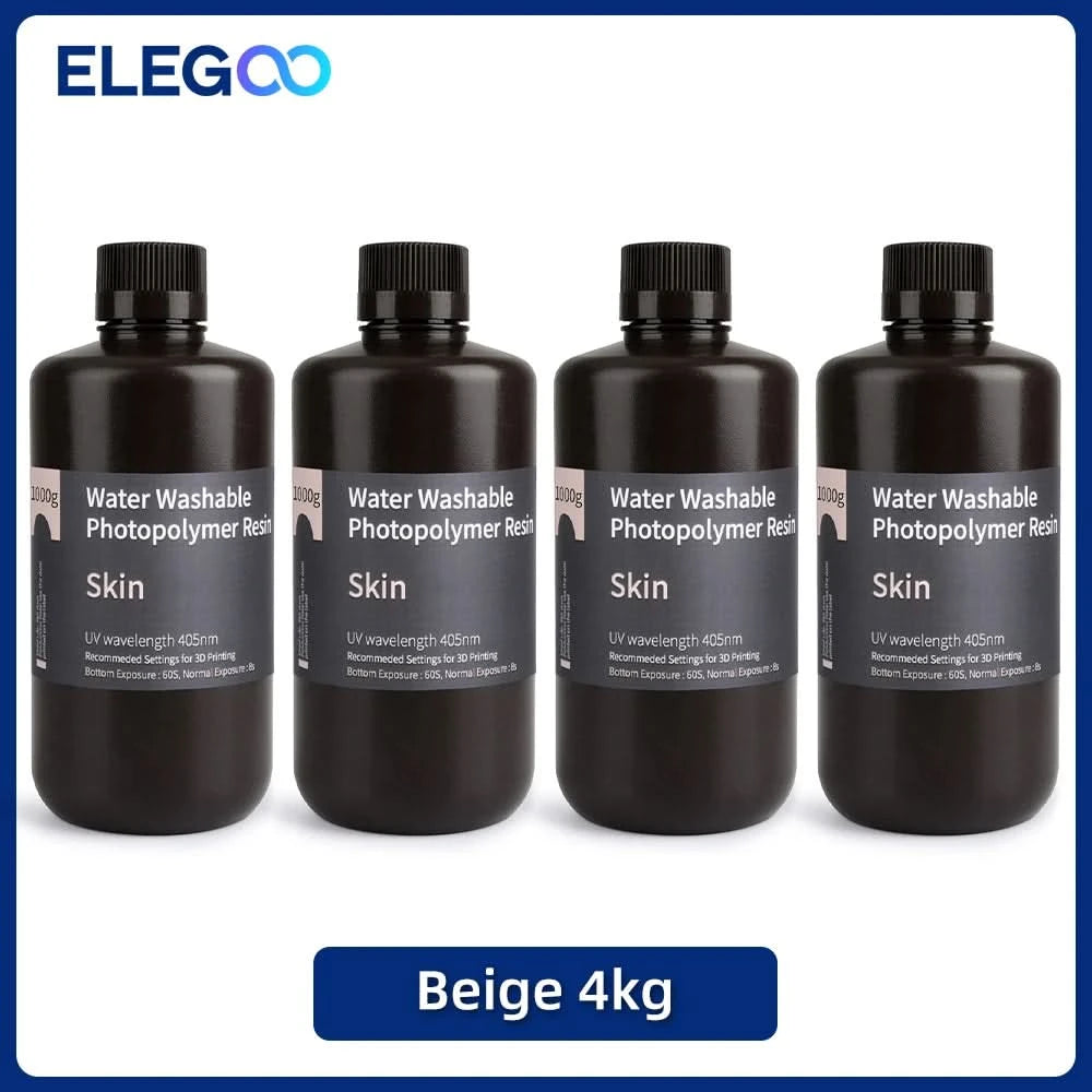 ELEGOO Water Washable 3D Printer Resin LCD UV-Curing Resin 405nm Standard Photopolymer Resin for LCD 3D Printing 1000g 8 Colors