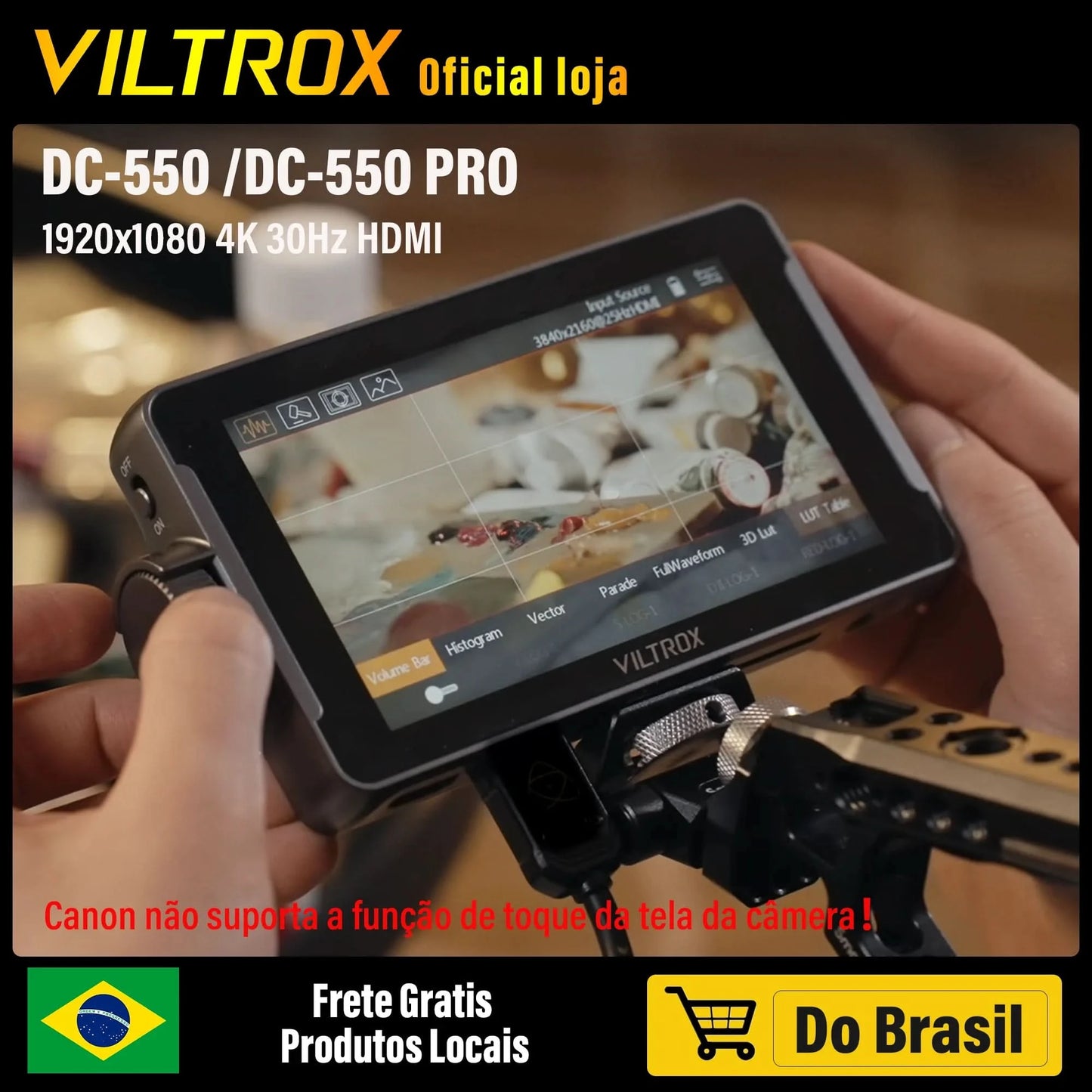 VILTROX DC-550 5.5 Inch Profissional Camera Studio Monitor 4K 30Hz HDMI Touch Screen Field 3D LUT Director Monitor 1920x1080