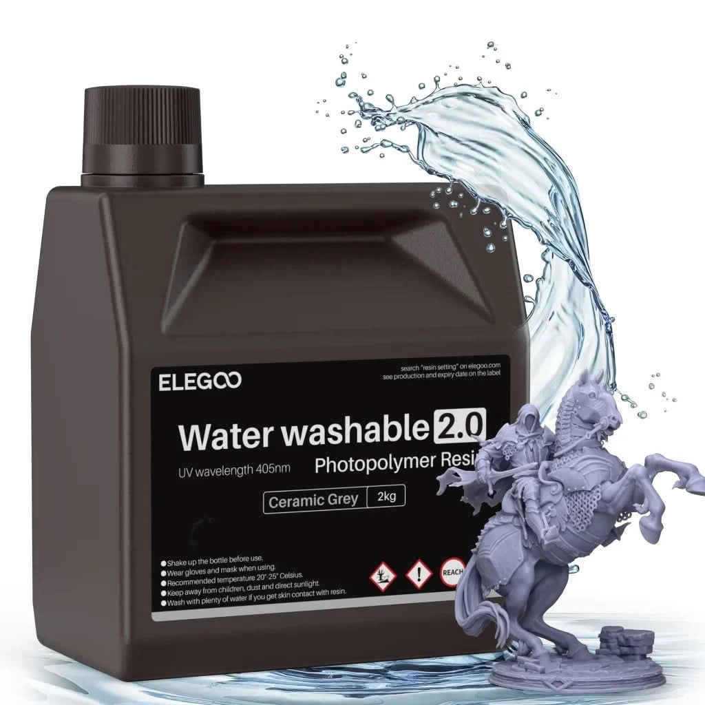 ELEGOO Water Washable 3D Printer Resin LCD UV-Curing Resin 405nm Standard Photopolymer Resin for LCD 3D Printing 1000g 8 Colors