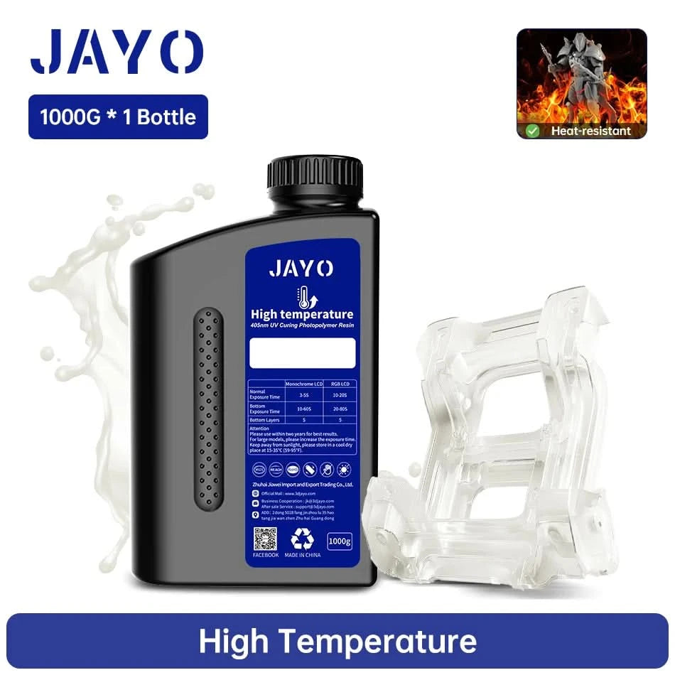 JAYO UV Resin ABS Like/Standard/Plant based/Nylon Like/Water-Wash 1KG 405nm Liquid Rapid UV Curing For LCD 3D Printing Material