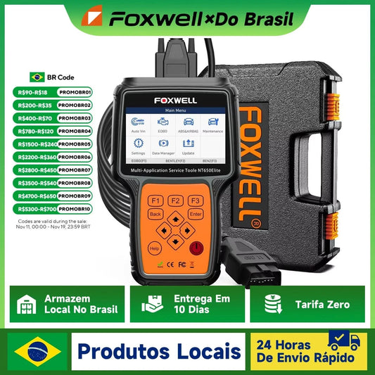 FOXWELL NT650 Elite Wireless OBD2 Automotive Scanner SAS A/F OIL EPB BRT TPS 26+ Reset Professional Auto Car Diagnostic Tool