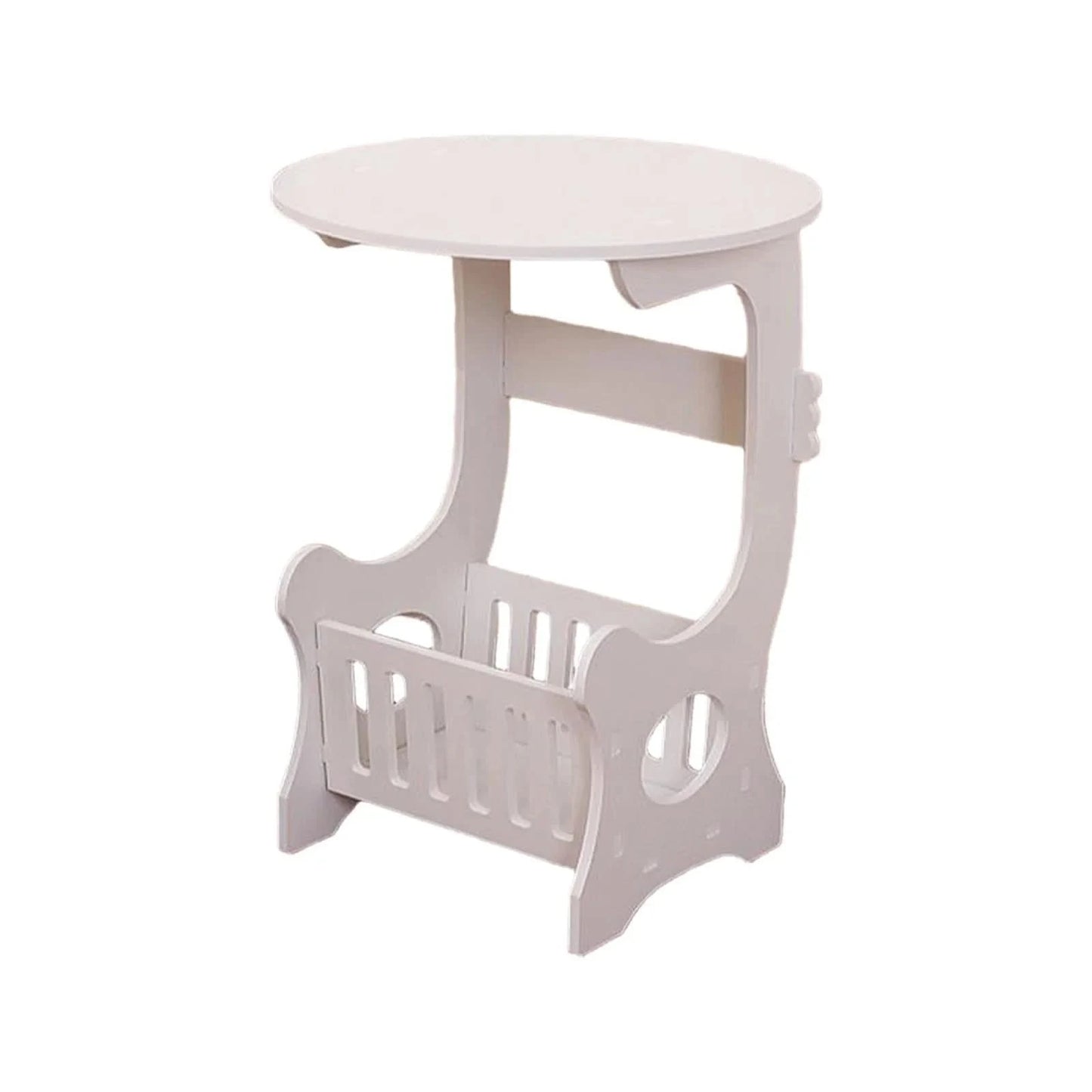 Creative Wooden Bedside Table Small Apartments Bedhead Cabinet Household Bedroom Nightstands Living Room Solid Color Round Table