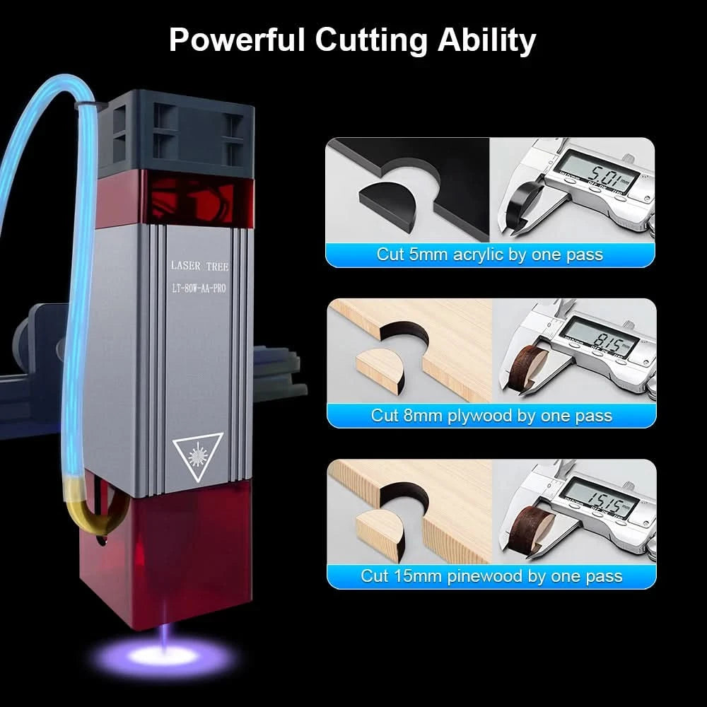 LASER TREE Laser Module 4W 5W 10W Optical Power with Air Assist Laser Head 450nm TTL Blue Light Engraver Cutting Wood DIY Tools