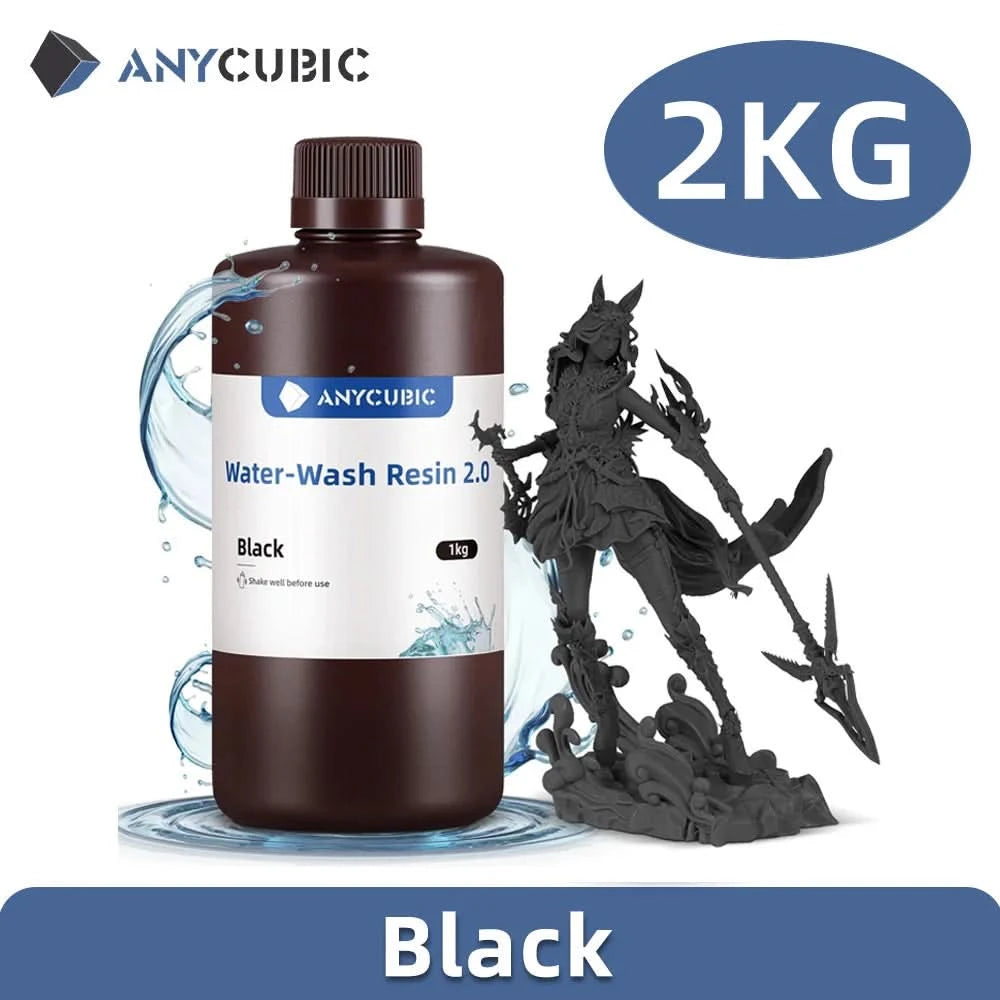 ANYCUBIC 2pcs/lot 405nm Water Washable Resin For LCD 3D Printer Liquid Photopolymer Resin 3D Printing Material 1kg/bottle