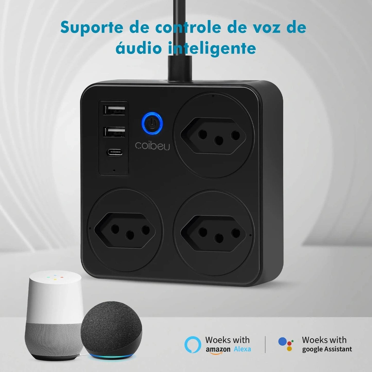 Smart Switch mit Steckdose, brasilianischer Netzfilter, Smart Plug, USB-Steckdose, Smart Switch, Smart Socket