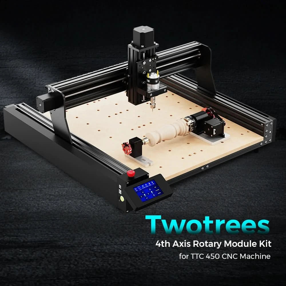 Twotrees 4th Axis CNC Rotary Module Kit for TTC450/TTC 450 PRO Rotary Roller For Engraving Cylindrical Object Cans