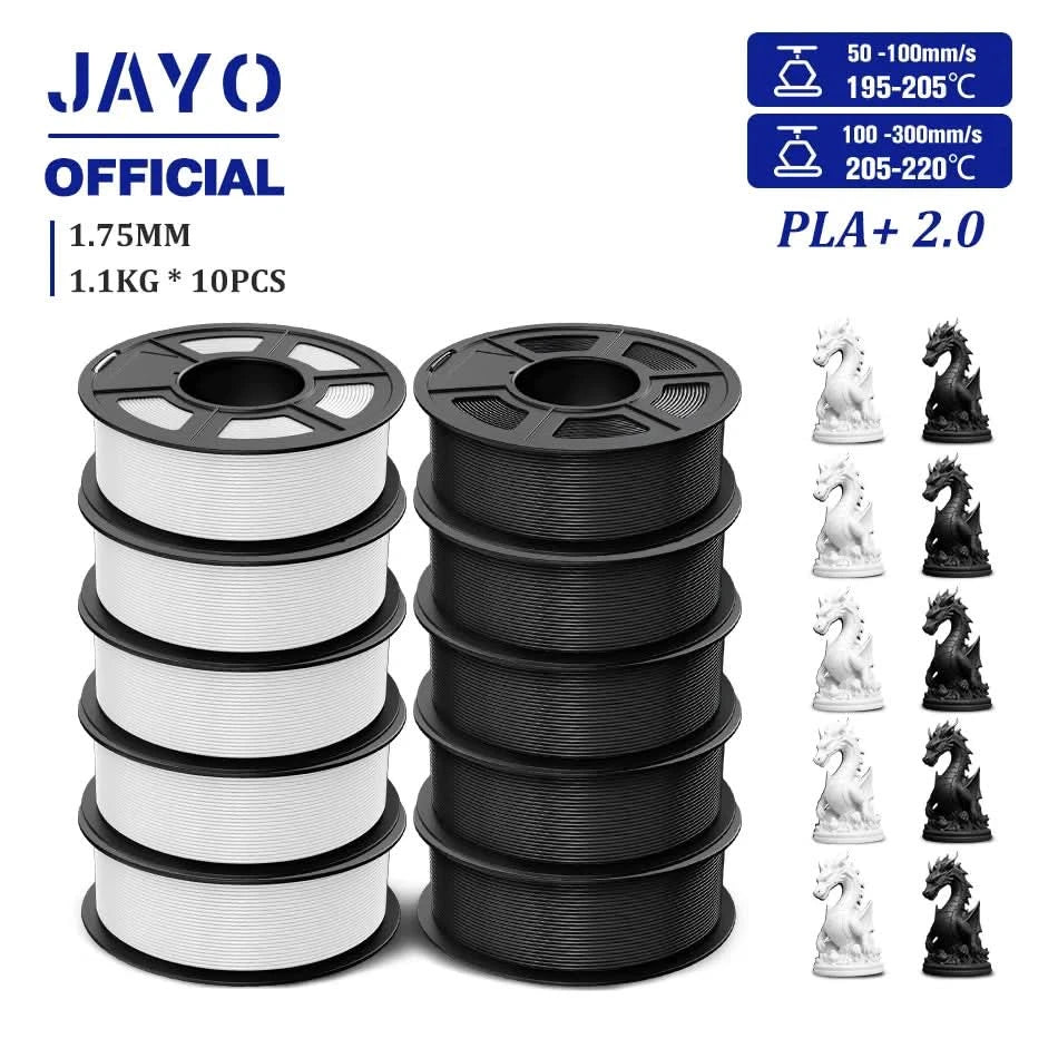 JAYO 3D Filament 1.75mm PLA / PLA Plus / PLA Meta/ Silk PLA+/PLA Matte 3D Prnter Filament 1.1KG For FDM Multicolor Set 10Rolls