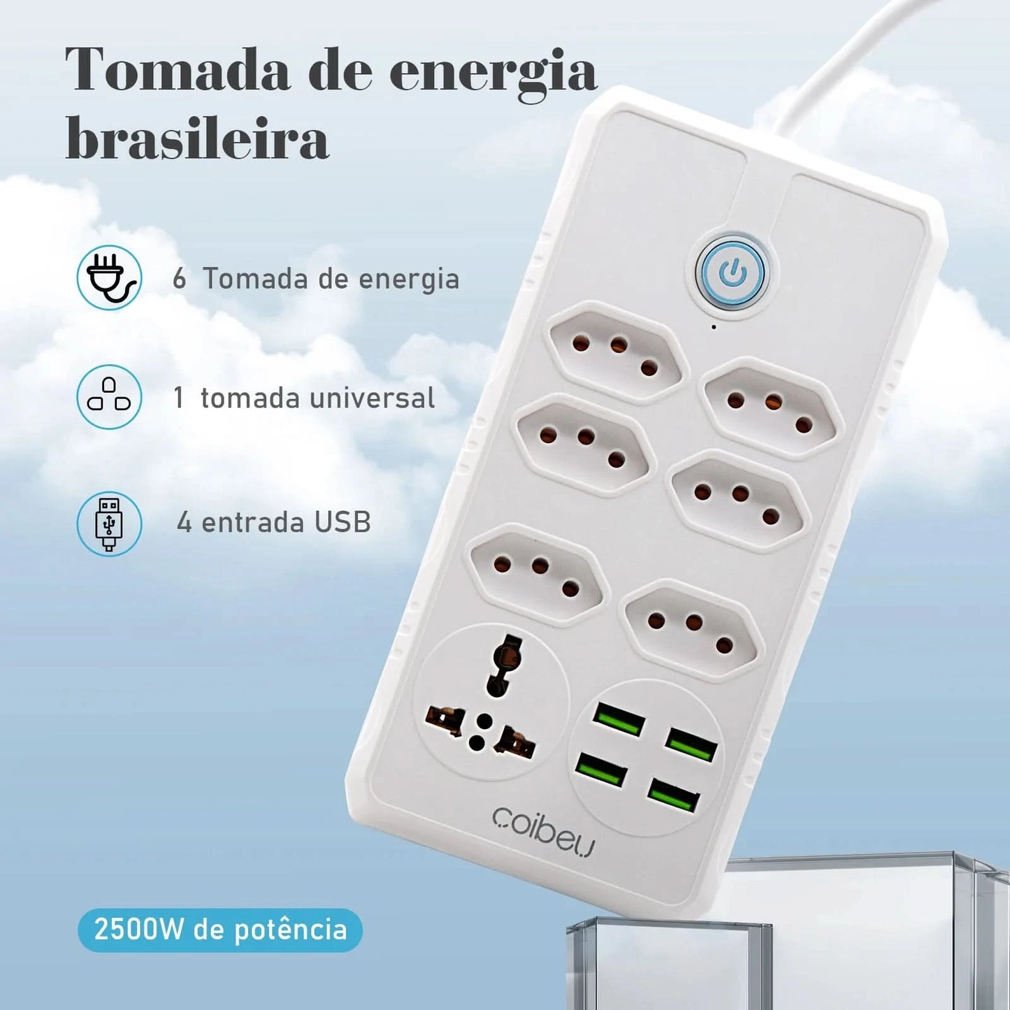Extension Socket, Power Extension, USB Socket, Socket Line Filter, Regua Power Sockets, Electric Extension, 110-220V,10A